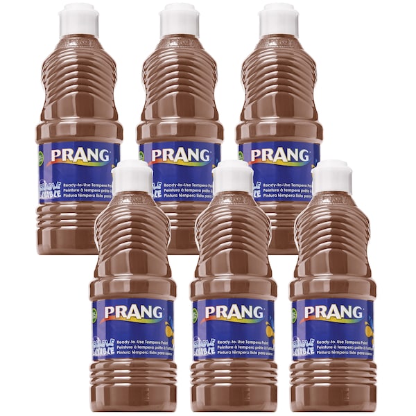 Washable Tempera Paint, Brown, 16 oz, PK6